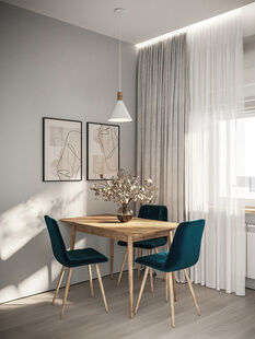 Фото № 2: Дизайн-проект двухкомнатной квартиры 55.04  м² Стиль Контемпорари для ЖК Московский