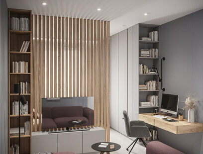 Фото № 3: Дизайн-проект двухкомнатной квартиры 55.04  м² Стиль Контемпорари для ЖК Московский