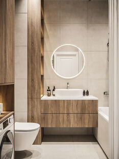 Фото № 2: Дизайн-проект трехкомнатной квартиры 53.1  м² Современный стиль для ЖК ЗИЛ АРТ