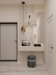 Фото № 3: Дизайн-проект трехкомнатной квартиры 50.47  м² Современная классика для ЖК Дубровка