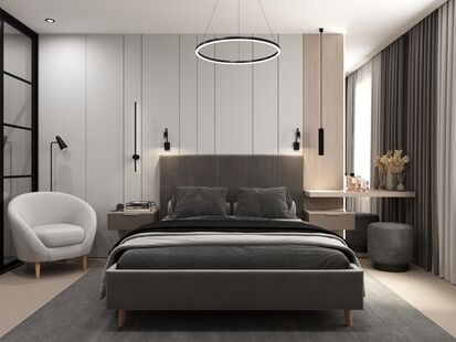 Фото № 1: Дизайн-проект однокомнатной квартиры 36.71  м² Стиль Модернизм для ЖК Московский