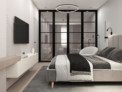 Фото № 3: Дизайн-проект однокомнатной квартиры 36.71  м² Стиль Модернизм для ЖК Московский