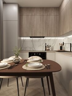 Фото № 5: Дизайн-проект однокомнатной квартиры 36.71  м² Стиль Модернизм для ЖК Московский