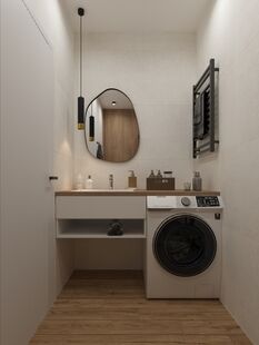 Фото № 4: Дизайн-проект однокомнатной квартиры 36.71  м² Стиль Модернизм для ЖК Московский