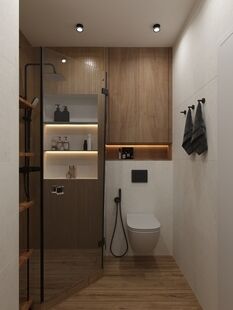 Фото № 2: Дизайн-проект однокомнатной квартиры 36.71  м² Стиль Модернизм для ЖК Московский