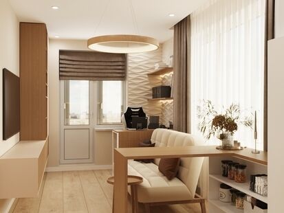 Фото № 6: Дизайн-проект двухкомнатной квартиры 44.9  м² Современный стиль для ЖК Полис Приморский