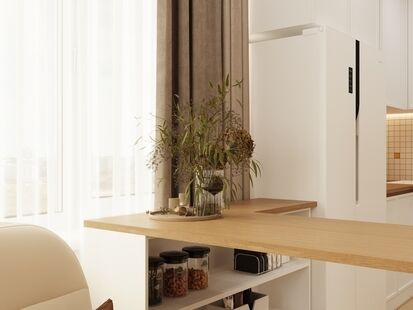 Фото № 5: Дизайн-проект двухкомнатной квартиры 44.9  м² Современный стиль для ЖК Полис Приморский