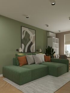 Фото № 2: Дизайн-проект трехкомнатной квартиры 55.4  м² Современный стиль для ЖК Московский