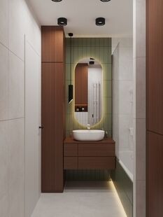 Фото № 6: Дизайн-проект трехкомнатной квартиры 55.4  м² Современный стиль для ЖК Московский