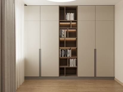 Фото № 3: Дизайн-проект спальни 9.0  м² Стиль Контемпорари для ЖК Московский