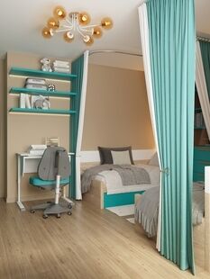 Фото № 1: Дизайн-проект детской 13.8  м² Стиль Контемпорари для ЖК Московский