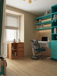 Фото № 4: Дизайн-проект детской 13.8  м² Стиль Контемпорари для ЖК Московский