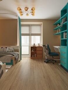 Фото № 2: Дизайн-проект детской 13.8  м² Стиль Контемпорари для ЖК Московский