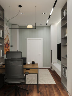 Фото № 3: Дизайн-проект кабинета 11.51  м² Стиль Модернизм для ЖК в Якутии