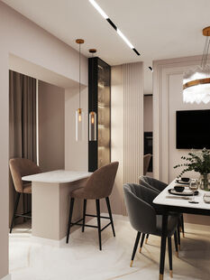 Фото № 3: Дизайн-проект двухкомнатной квартиры 68.03  м² Современная классика для ЖК в г. Одинцово