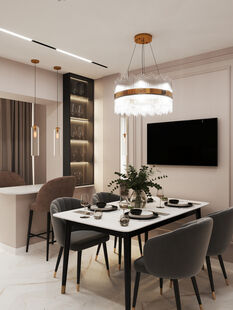 Фото № 5: Дизайн-проект двухкомнатной квартиры 68.03  м² Современная классика для ЖК в г. Одинцово