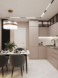 Фото № 6: Дизайн-проект двухкомнатной квартиры 68.03  м² Современная классика для ЖК в г. Одинцово