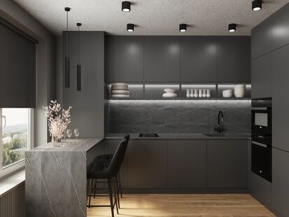 Фото № 3: Дизайн-проект двухкомнатной квартиры 33.45  м² Стиль Лофт для ЖК Бусиновский Парк