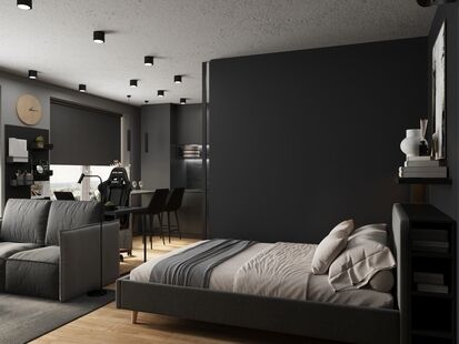 Фото № 4: Дизайн-проект двухкомнатной квартиры 33.45  м² Стиль Лофт для ЖК Бусиновский Парк