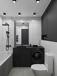 Фото № 5: Дизайн-проект двухкомнатной квартиры 33.45  м² Стиль Лофт для ЖК Бусиновский Парк