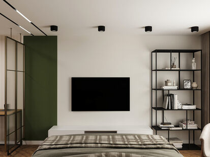 Фото № 3: Дизайн-проект спальни 19.82  м² Современный стиль для ЖК Московский