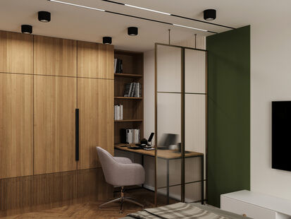 Фото № 4: Дизайн-проект спальни 19.82  м² Современный стиль для ЖК Московский