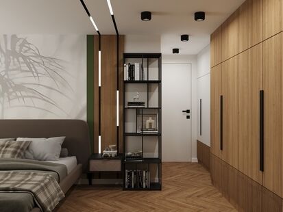 Фото № 2: Дизайн-проект спальни 19.82  м² Современный стиль для ЖК Московский