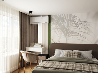 Фото № 5: Дизайн-проект спальни 19.82  м² Современный стиль для ЖК Московский