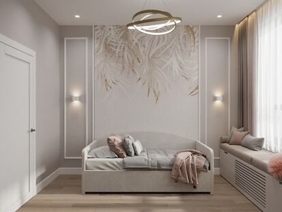 Фото № 5: Дизайн-проект трехкомнатной квартиры 60.24  м² Современная классика для ЖК Новый город