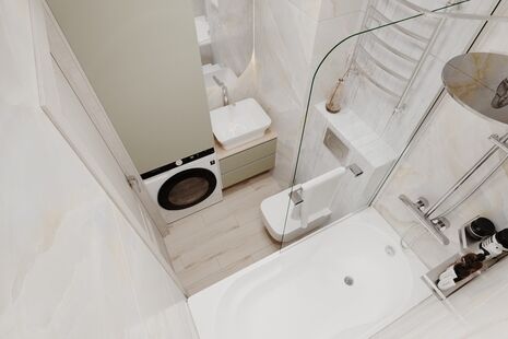 Фото № 6: Дизайн-проект трехкомнатной квартиры 64.7  м² Современный стиль для ЖК Московский