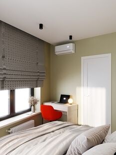 Фото № 3: Дизайн-проект двухкомнатной квартиры 44.2  м² Современный стиль для ЖК Level Нагатинская