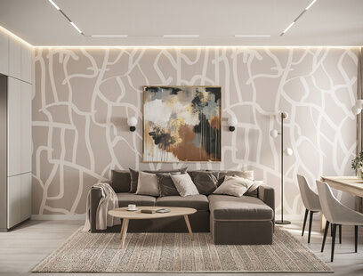 Фото № 1: Дизайн-проект трехкомнатной квартиры 79.48  м² Стиль Модернизм для ЖК Московский