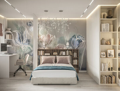 Фото № 4: Дизайн-проект трехкомнатной квартиры 79.48  м² Стиль Модернизм для ЖК Московский