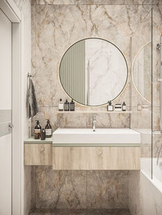 Фото № 3: Дизайн-проект трехкомнатной квартиры 79.48  м² Стиль Модернизм для ЖК Московский