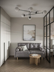 Фото № 5: Дизайн-проект двухкомнатной квартиры 39.0  м² Стиль Модернизм для ЖК в г. Краснодар