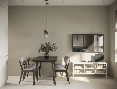 Фото № 6: Дизайн-проект двухкомнатной квартиры 39.0  м² Стиль Модернизм для ЖК в г. Краснодар