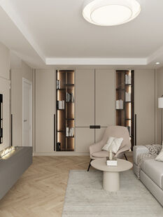 Фото № 6: Дизайн-проект двухкомнатной квартиры 57.86  м² Стиль Модернизм для ЖК Московский