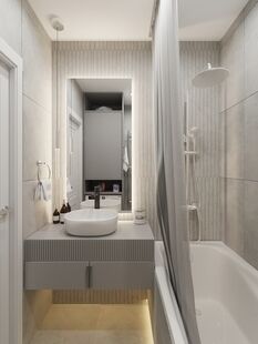 Фото № 3: Дизайн-проект двухкомнатной квартиры 57.86  м² Стиль Модернизм для ЖК Московский