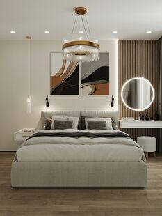 Фото № 4: Дизайн-проект двухкомнатной квартиры 66.17  м² Современный стиль для ЖК Московский