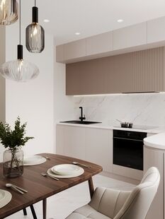 Фото № 5: Дизайн-проект двухкомнатной квартиры 66.17  м² Современный стиль для ЖК Московский