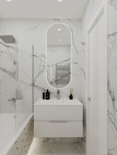 Фото № 3: Дизайн-проект двухкомнатной квартиры 66.17  м² Современный стиль для ЖК Московский