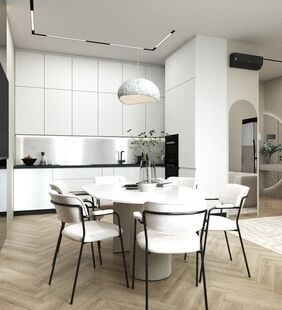 Фото № 5: Дизайн-проект четырехкомнатной квартиры 74.84  м² Стиль Минимализм для ЖК ЗИЛ АРТ