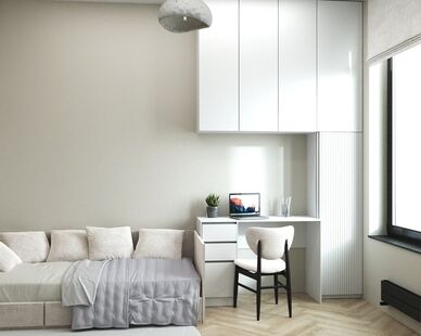 Фото № 6: Дизайн-проект четырехкомнатной квартиры 74.84  м² Стиль Минимализм для ЖК ЗИЛ АРТ