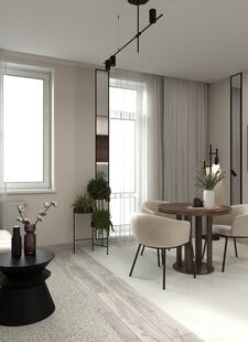 Фото № 4: Дизайн-проект квартиры-студии 33.0  м² Стиль Модернизм для ЖК Соколова 10