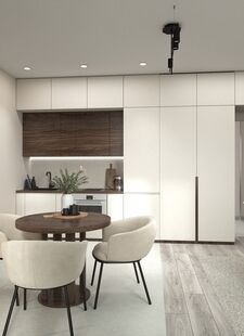 Фото № 2: Дизайн-проект квартиры-студии 33.0  м² Стиль Модернизм для ЖК Соколова 10