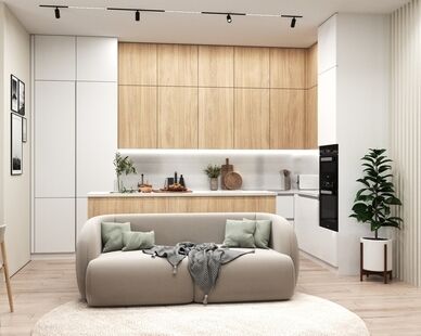 Фото № 1: Дизайн-проект четырехкомнатной квартиры 94.68  м² Скандинавский стиль для ЖК Ever