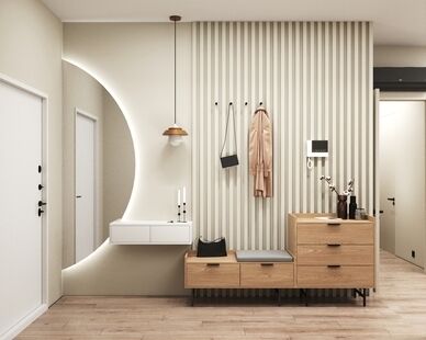 Фото № 2: Дизайн-проект четырехкомнатной квартиры 94.68  м² Скандинавский стиль для ЖК Ever