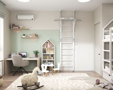 Фото № 4: Дизайн-проект четырехкомнатной квартиры 94.68  м² Скандинавский стиль для ЖК Ever