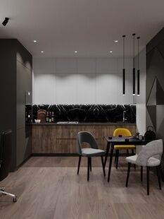 Фото № 1: Дизайн-проект трехкомнатной квартиры 70.4  м² Современный стиль для ЖК Митинский Лес