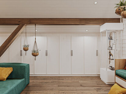 Фото № 6: Дизайн-проект зала 74.3  м² Стиль Кантри для снт награда